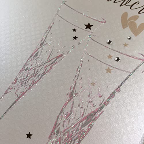White cotton cards Córka i zięć 4. kwiaty rocznica ślubu flety
