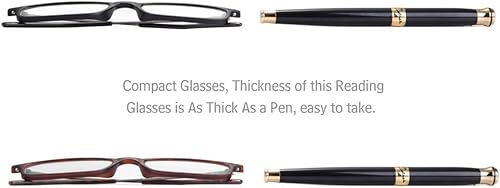 Miniatura 4 de EYEGUARD Gafas de lectura con estuche portátil, mini lectores de bolsillo delgados para mujeres y hombres