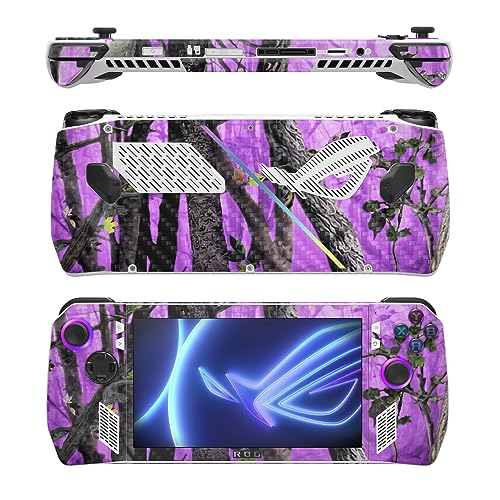 Image of MightySkins Carbon Fiber Skin Compatible with Asus ROG Ally - Purple Tree Camo | Protective, Durable Textured Carbon Fiber Finish | Easy to Apply