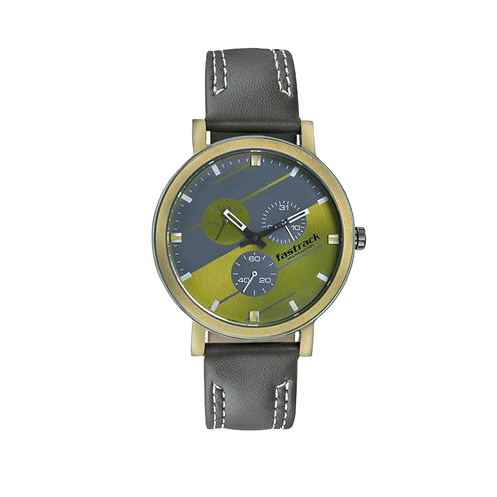 Fastrack Mens Analog Green Dial Green Band Leather Watch (B09V2N65SV) Amazon Price History, Amazon Price Tracker