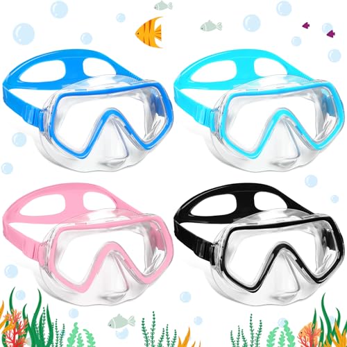 Hoolerry 4 Pcs Kids Swim Nose Goggles for 3-6, Nose Cover, Vivid Colors