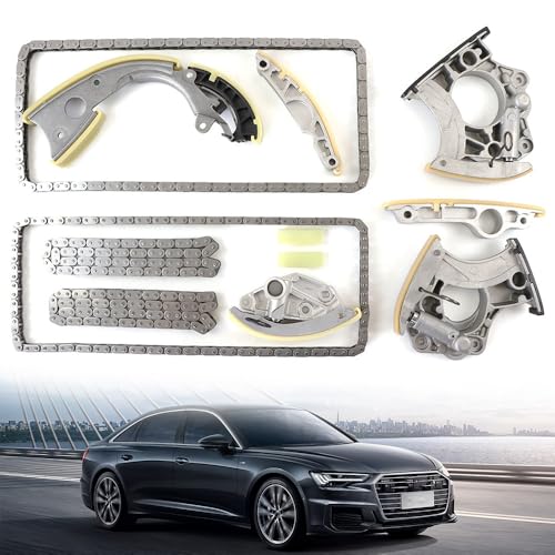 COPACHI HJ01015A Engine Timing Chain Kit Compatible with AUDI Q5 A6 3.2L 3.0L V6 A8 S6 S7 S8 4.0 V8 CCAA CALA Engine Timing Set Replace # HJ01015A