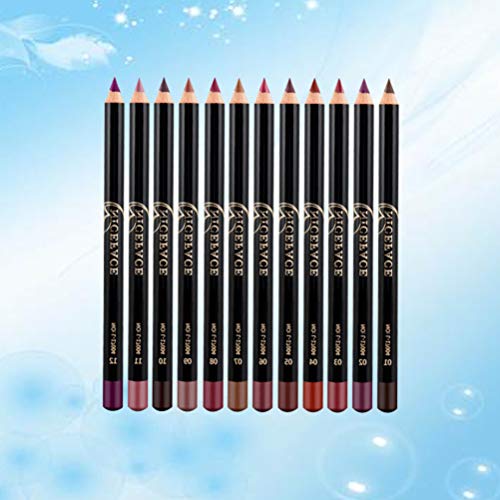 Minkissy Lip Liners Pencil, 12pcs Long Lasting Make Up Lip Liners Natural Smooth Lipstick Liner - Image 8