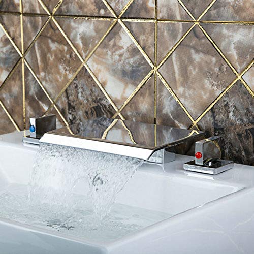 Robinet cascade en laiton chromé TYKHGFS à double commande pour baignoire