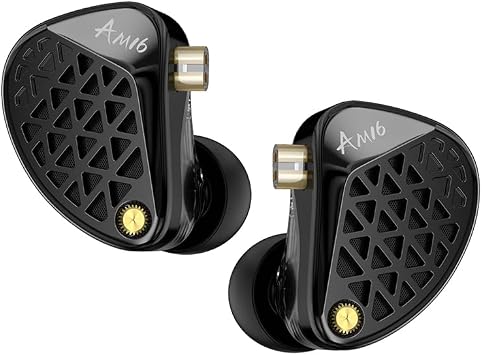 KZ AM16 in Ear Monitor Headphones,16 Drivers Professional HiFi IEM Earbuds,Crystal Clear Sound IEM Headphones,Wired Gaming Earbuds,KZ in Ear Monitor Earphones with 2PIN Cable Deep Base, with Mic
