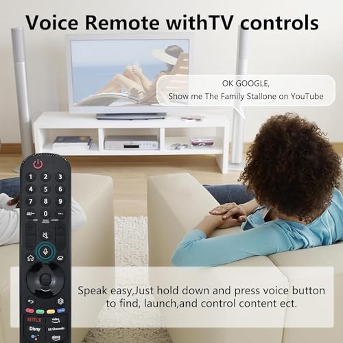 Fourmor Original Voice Remote Control - Replacement LG Remote Control for Smart TV,LG Magic Remote AN-MR22GA with Voice and Pointer Function,Compatible for 2022-2019 LG TVs Remote. - Thumbnail 4