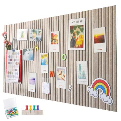 EUBSWA 120 x 90cm Große Filz Pinnwand Selbstklebend,vertikaler Streifen dekorative Pinnwand aus...