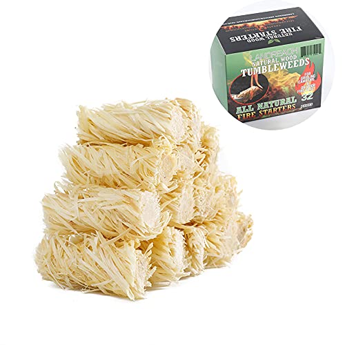 Charcoal Fire Starters 32 PCS - 100% All Natural Starter Pods Minutes Burn for BBQ, Campfire, Charcoal, Fire Pit, Wood & Pellet Stove, Fast Lighting, Waterproof for Indoor Outdoor, Super Fast Lighting