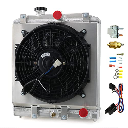 CoolingCare Aluminum Radiator Compatible with 1992-2000 Honda Civic & 93-97 Honda Del Sol & 94-01 Acura Integra MT (3 row radiator + shroud/fan + relay)