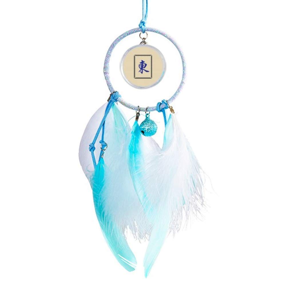 Wind East Mahjong Tiles Pattern Dream Catcher Wind Chime Car Hanging Pendant