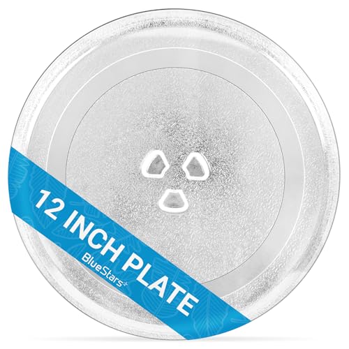 12' Microwave Glass Turntable Plate Replacement 30.5cm by BlueStars - Fit for KitchenAid Maytag Whirlpool Amana - Replaces W10337247 W11367904 W11335034 W11443145 W11291538 - Durable Y-Type Tray
