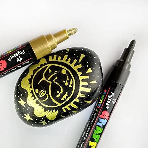 Acrylic Paint Pens, A&G solutions Set of 18 Colors Paint Markers Pens for Rocks, Craft, Ceramic, Glass, Wood, Fabric, Canvas -Art Crafting Supplies (gf-25)