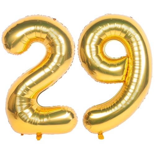 Image of 40 Inch gold Number Balloons 29 Helium Foil Mylar Balloon | Birthday Party banquet Decoration 29