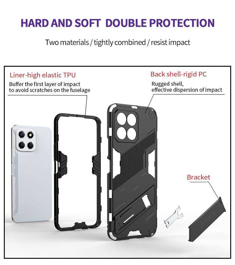 DEDUX Custodia per Honor X6 / Honor X8 5G, Cover Protettiva Armatura