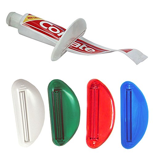 4 Ez Plastic Tube Squeezer Toothpaste Dispenser Holder Rolling Bathroom Extract #TOP2