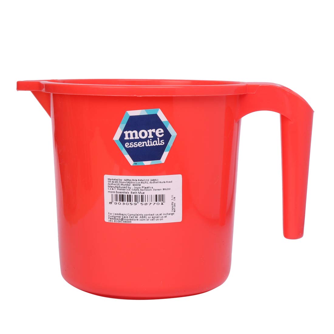 More Essentials Plastic Bath Mug - Red, 1.5 Ltr, 1.5 liter