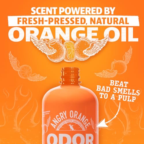 Image of ANGRY ORANGE Pet Odor Eliminator for Dog and Cat Urine, Carpet Stains, and Strong Smells - NEW Orange Rush Scent - Citrus Cleaner with Natural Orange Oil - 24 oz