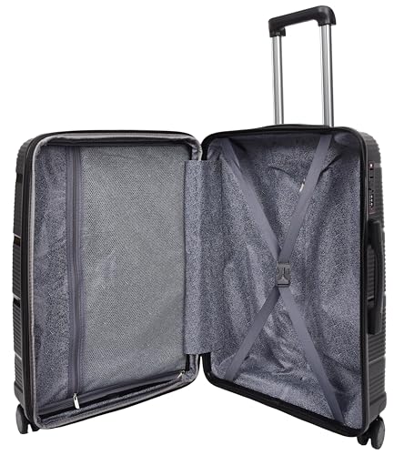 Valise rigide extensible A1 FASHION GOODS en polypropylène noir 24 pouces pour voyage serein - 3