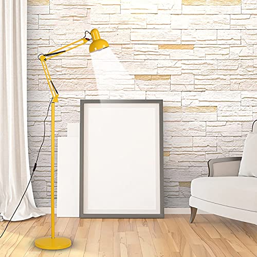 Bras swing d'architecte sur ce lampadaire réglable en métal noir mat