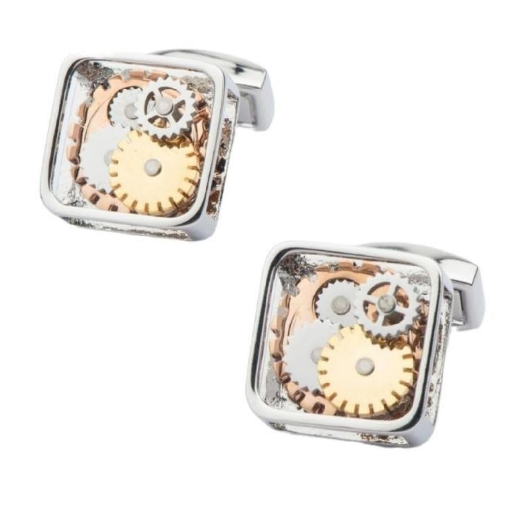 Premium Brass Watch Mechanism Cufflinks for Men – Elegant Steampunk Inspired Design-image-33