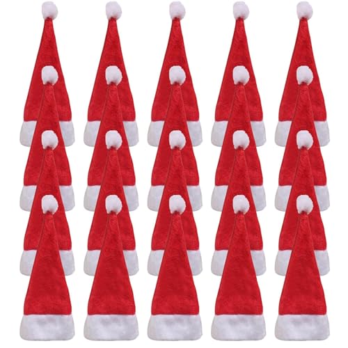 Genérico Mini Sombrero de Navidad - 20pcs, Sombrero de Chupete de Navidad de, Sombreros de Santa Claus | Canda-Canal de Chupete para la decoración del Hogar y Las Fiestas
