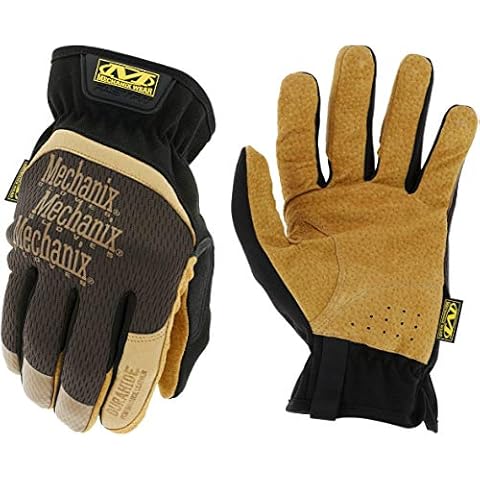 Mechanix Wear: Durahide Leather FastFit Work Glove with Elastic Cuff for Secure Fit, Utility Gloves for Multi-Purpose Use, Abrasion Resistant, Safety Gloves for Men (Brown, Large) Cover