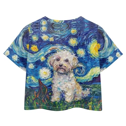 Image of Kids T Shirt Short Sleeve Crop Tops for Girls Summer Clothes Pullover Tees Shirt 5-14