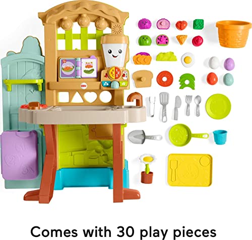 Fisher-Price Laugh & Learn Grow-The-Fun Garden To Kitchen, Interactive Farm-To-Kitchen Playset For Toddlers With Music, Lights And Learning Content #TOP4