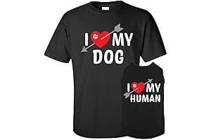 Apparelyn Cute Heart My Dog & Human - Matching Pet and Owner Shirt Set