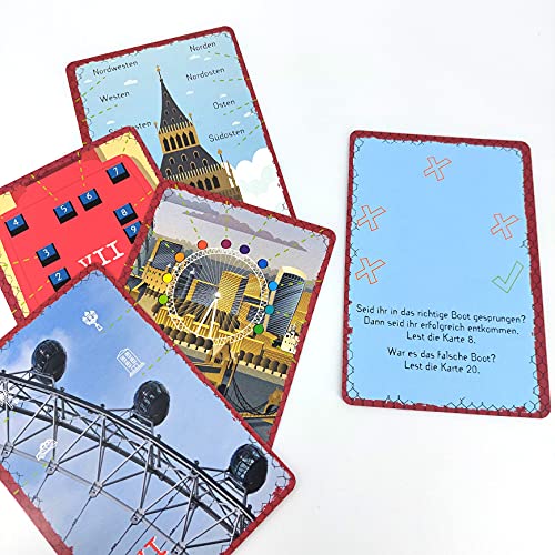 Flucht aus London: Das spannende Escape-Room-Kartenspiel. Das perfekte Geschenk für alle Escape-Room-Spiel-Fans. Im handlichen Kartenformat ideal für unterwegs. Ab 12 Jahren