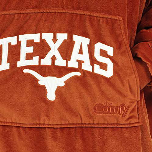 The Comfy Original Quarter-Zip | University Of Texas Logo & Insignia | Oversized Microfiber & Sherpa Wearable Blanket With Zipper, Seen On Shark Tank, One Size Fits All #TOP5