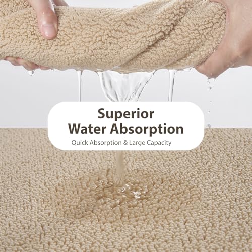 MontVoo Bath Mat for Bathroom Quick Dry Bathroom Mat Non Slip Super Absorbent Bathroom Rug with 3D Honeycomb Mesh Base, Machine Washable Dryer Friendly Bath Rug for Shower, Beige 24"x48" by MontVoo - Used condition - Image 3