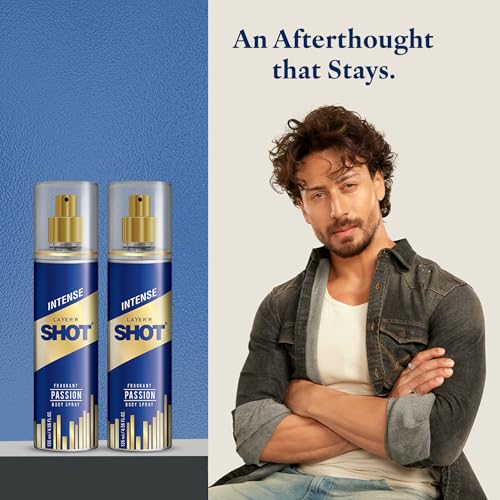 Image of Layer'r Shot Best Passion Body Spray For Men 2 x135ml Each | Long-Lasting Premium Fragrance Woody & Oceanic Scent | Ideal For Body & Clothes | Perfect For Men