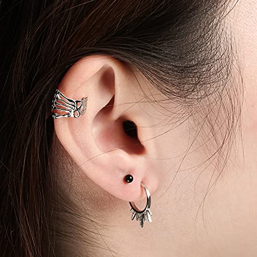 Pendientes góticos de plata .925 con 5 picos y circonio cúbico 5