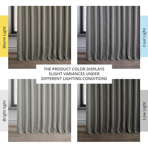 HPD Half Price Drapes - Faux Linen Curtains for Living Room (1 Panel) - 100W X 108L - Extra Wide Textured Room Darkening Curtains for Bedroom 108 Inches Long - Drapes for Home Decor, Blazer Grey by HPD Half Price Drapes - Image 3