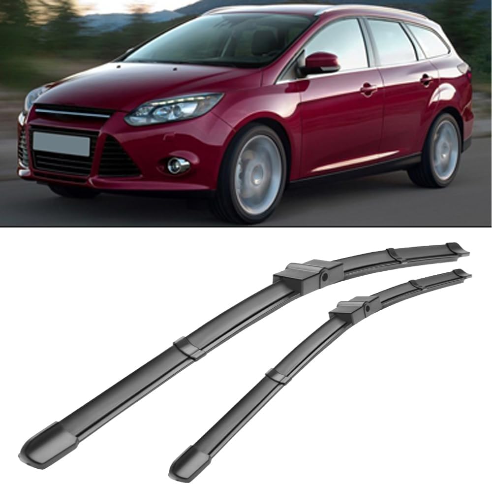 RESKIU Car Front Windshield Wiper Blade Set Replacement for Ford Focus Wagon 2004-2011, All Season Windscreen Wipers Quiet Easy Installation