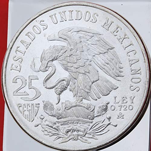 1968 Mexico Olympic 25 Pesos Silver Coin Ley .720 Silver Coin Stainless Steel Large Money Clip - Wide Design National Arms Eagle on Cactus - Silver Coin Bezel2