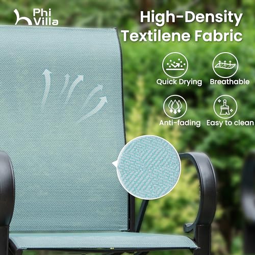 PHI-VILLA-7-Piece-Outdoor-Bar-Dining-Set-High-Top-Patio-Table-and-Chairs-with-6-Outdoor-Swivel-Bar-Stools-40-Outdoor-Bar-Table-for-GardenYard-and-Deck-Teal PHI VILLA 7 Piece Outdoor Bar Dining Set High Top Patio Table and Chairs with 6 Outdoor Swivel Bar Stools 40 Outdoor Bar Table for GardenYard and Deck Teal