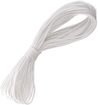 10M 4mm Picture Frame Hanging String Picture Hanging Cord Heavy Duty White Strong Nylon Cord Braided Rope Multifunction Rope Wire Canvas Cord for Mirror Frame Parasol Paintings Hanging Decoration
