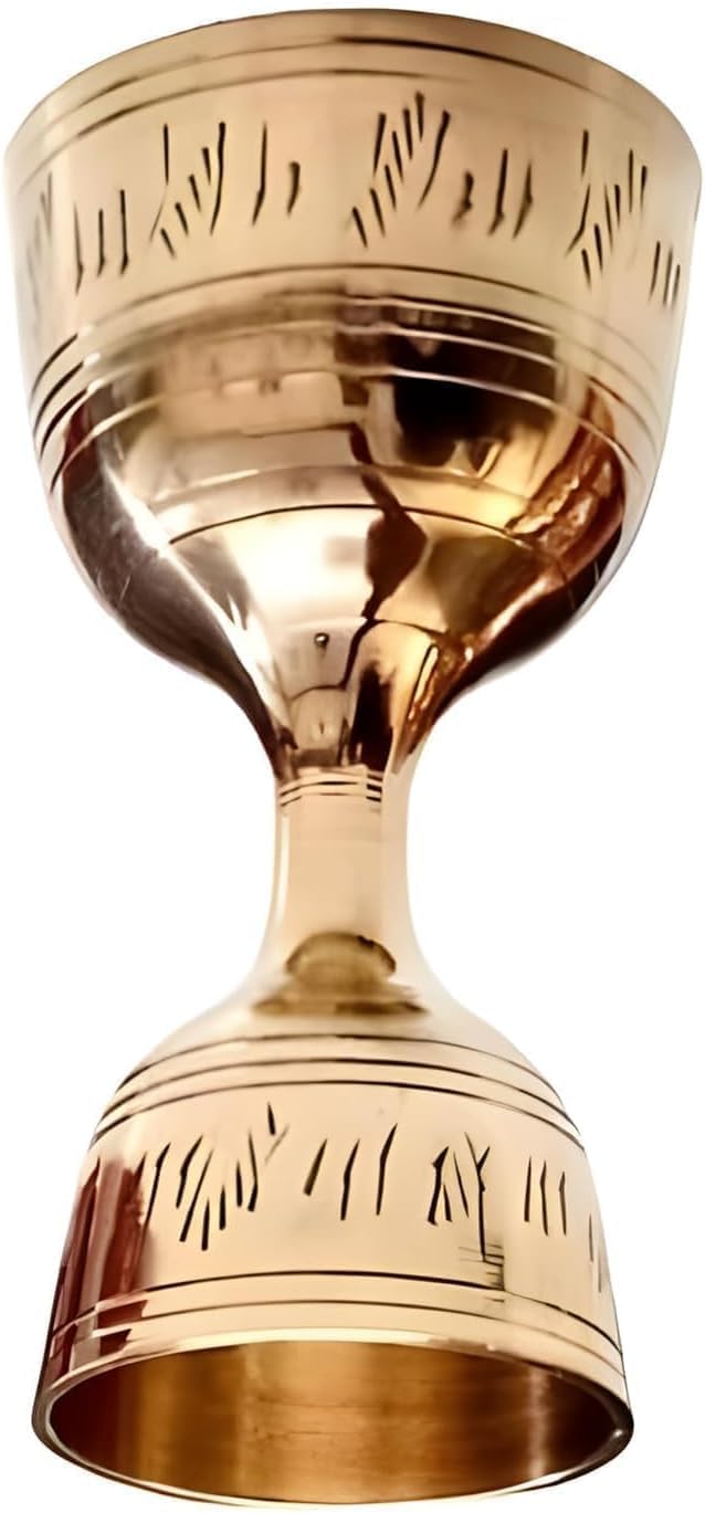 Brass Peg Measurer for 30 & 60ml Glass | Cocktail Jigger, Shot Glass | Double Side Drink Measuring Bar Tool | Mixed Cocktail Beaker (Pack of of 1)