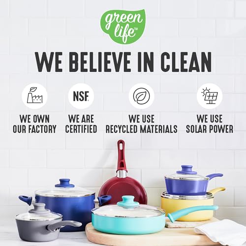 Image of GreenLife Soft Grip 8 Piece Cookware Set, Non-Toxic PFAS-Free Ceramic Nonstick, Frying, Sauce, Saute, Utensils, Glass Lids, Stay-Cool Handles, Wobble Free, Dishwasher & Oven Safe, Black