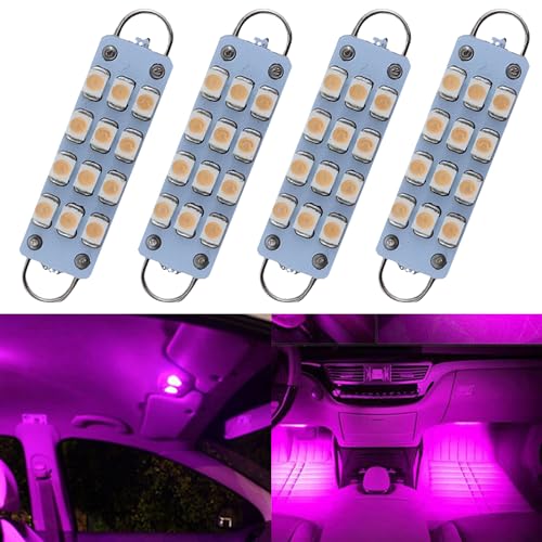 Lámparas LED Festoon Rígidas 44mm Rosa 4 unidades