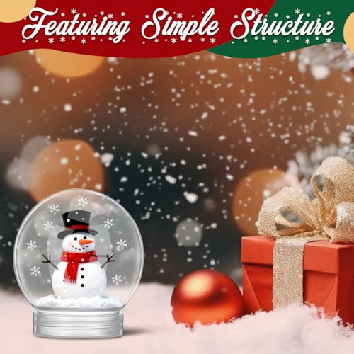 jojofuny 10 Stück Leere Schneekugel Schüttelkugel Weihnachten Geschenkbox Kunststoffkugeln 150ml Plastikflaschen zum Befüllen Süßigleiten Gläser mit Deckel Bonbonglas Weihnachten Bastelset