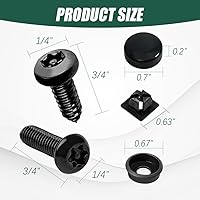 Vista 2 de Kit de tornillos antirrobo para matrícula, kit de placa de matrícula resistente a manipulaciones, tornillos de seguridad de 1/4 pulgadas (M6), kit