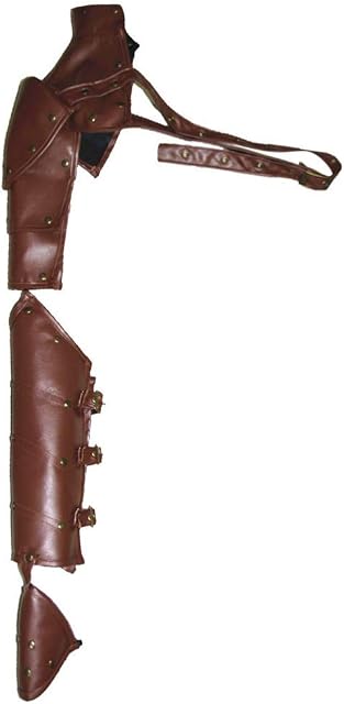 Manopla de couro sintético TENDYCOCOCOCO, Braçadeira Braçadeira Braçadeira de Armadura de Ombro Única de Couro Pauldron Punk Gótica Medieval 2 peças (Preto Mão Direita)