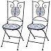 vidaXL Set 2 pz Sedia Bistro con Mosaico Blu/Bianco