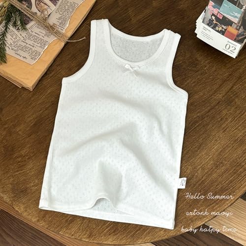 Kids'2 Pcs Cotton Summer Vest Mesh Crewneck Basic T-Shirts Age 1-8 Years3
