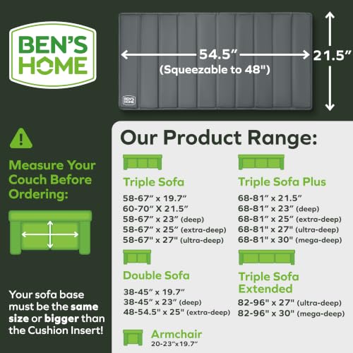 Image of BEN'SHOME Couch Cushion Support, Fix Sagging Loveseats | 48-54.5 inch x 21.5 inch | Thick 0.5״ Wood Boards Under Cushions with Anti-Slip Fabric to Repair Sagging Loveseat Springs, Worn Sofa Replacement