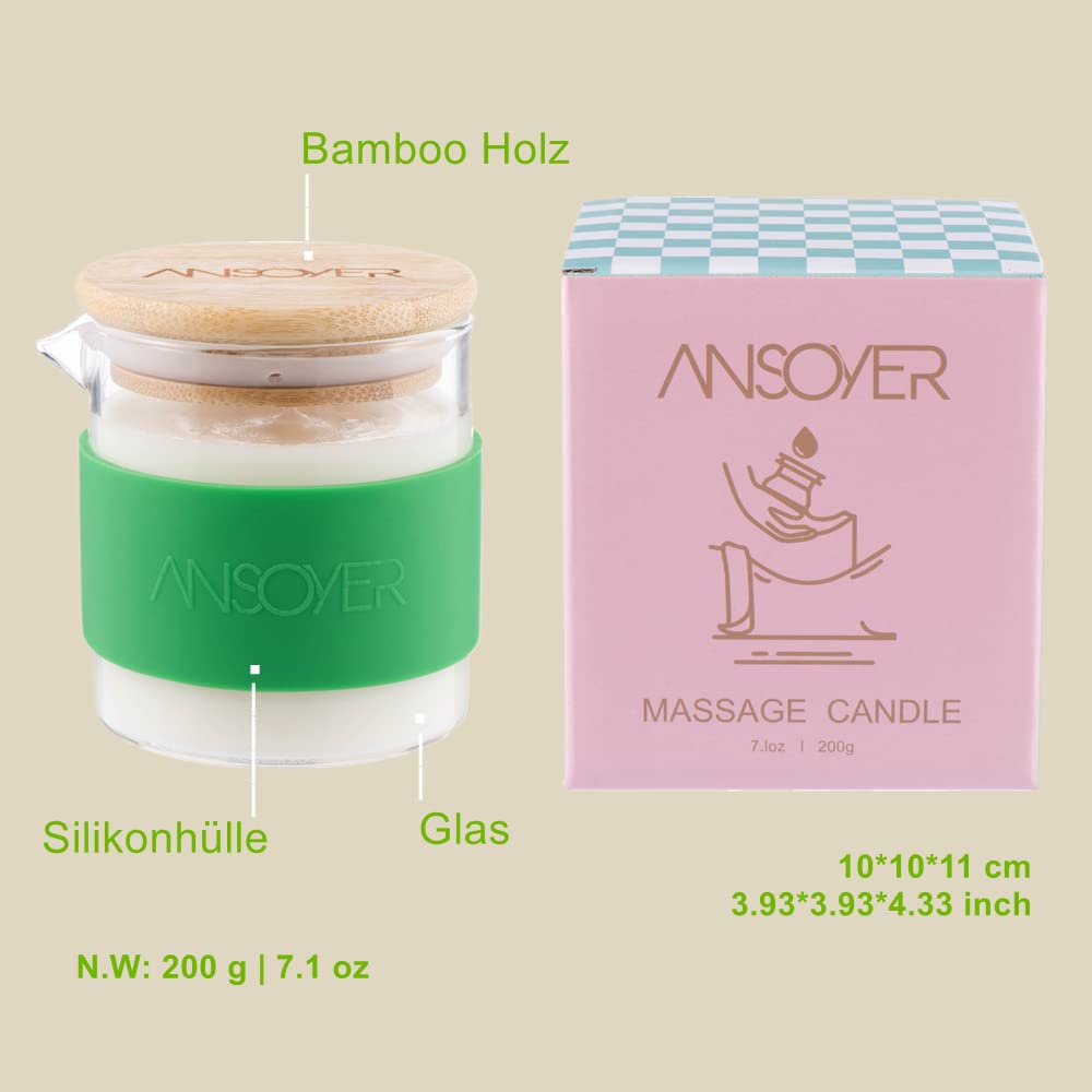 Vela de Aceite de Masaje - Vela de Loción Corporal de Lujo - Hidratante y Nutritiva para SPA en Casa (Vainilla, 200g)