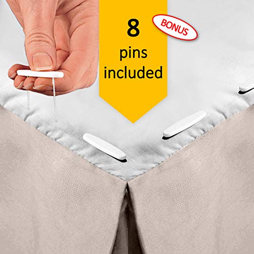 Empyrean Bedding Bed Skirts King Size - King Bed Skirts With 8 Pins - Dust Ruffles King – King Size Bed Skirts 14 Inch Drop - Microfiber King Size Bed Skirt – Cream Beige #TOP2